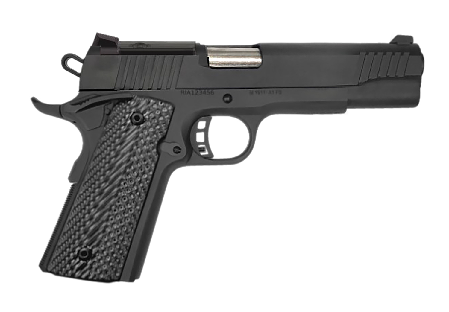 Rock Island 57180 GI 10mm 8+1 5" Matte Black Steel Barrel, Optic Cut/Serrated Steel Slide, Steel Frame, Black Rubber Grip