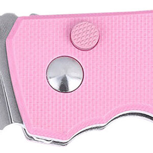 CRKT 2474P SQUID  EDC 2.27" Folding Plain Stonewashed D2 Steel Blade, Pink G10 Handle