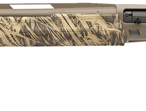 High-performance hunting rifle with camouflage stock and long barrel. Perfect for outdoor shooting a.