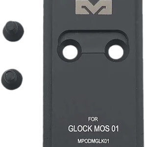 Glock MOS adapter plate with mounting screws for firearm customization.