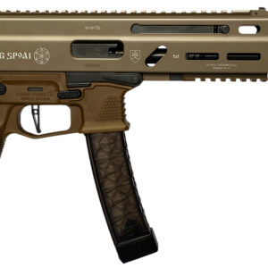Grand Power 197892004763 SP9A1 Stribog 9mm Luger 30+1 8" Black Threaded Barrel, M-LOK Handguard, Flat Dark Earth Aluminum Picatinny Rail Receiver, FDE Polymer Grip, Thread Protector
