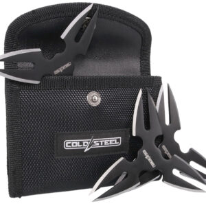 Cold Steel CSTH15STR3PK Throwing Stars  Three 1.50" Black Oxide 420 Stainless Steel Blades Includes Sheath