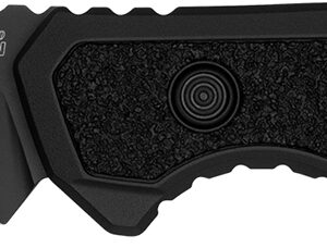 Kershaw 7105 Launch 16 Automatic 3.45" Folding Tanto Part Serrated Plain Black Cerakote CPM M4 Steel Blade, Black Cerakote Aluminum Handle
