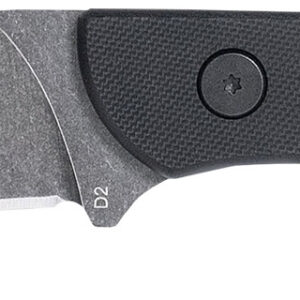 CobraTec Knives SD2DNSBLKGEN2 Skinner Gen II 3.50" Folding Plain Stonewashed D2 Steel Blade, 4.31" Black w/Finger Ring G10 Scales Handle