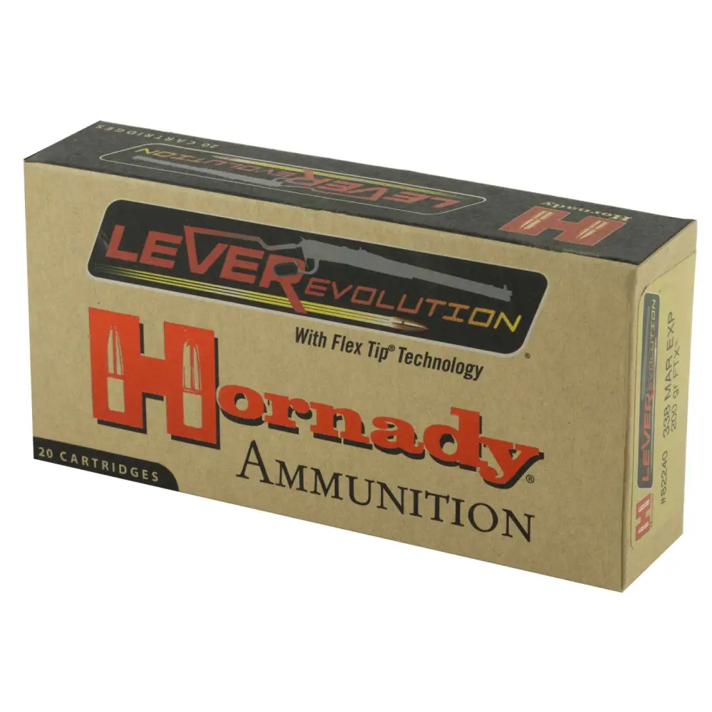 HORNADY LEVERREVOLUTION 338 MARLIN EXP 200G FTX 20RD BX 200RD CASE - Image 2