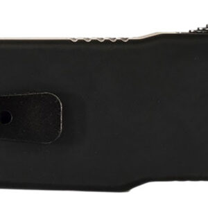 Templar Knife MZBR321 Premium Weighted  Slim 3.16" OTF Drop Point Plain Black Oxide Stonewashed Powder Coated D2 Steel Blade, 4.93" Black Aluminum/Rubber Handle