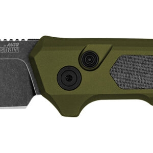 Kershaw 7205 Launch 22 Automatic 3.45" Folding Spear Point Plain CPM MagnaCut Steel Blade, OD Green Anodized w/Black Micarta Inserts Aluminum Handle