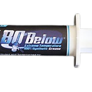 Gun lubricant syringe for firearm maintenance, labeled "Action Lube" and "Bel-Ray" for smooth operat.