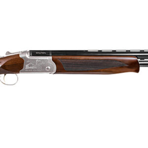 Girsan  Balikli Blue Label 12 Gauge Break Open 2.50" 2rd 28" Blue Polished Over/Under Vent Rib Barrel, Engraved Silver Aluminum Receiver, Fixed Turkish Walnut Stock, 5 Mobil Chokes