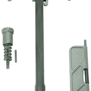 Gun cleaning tool with multiple accessories for firearm maintenance.