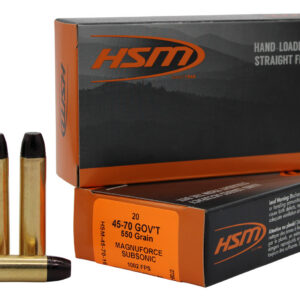 HSM 457016N   45-70Gov 550gr Hard Cast Long Flat Nose 20 Per Box/25 Case