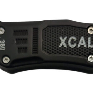 Xcaliber Knife Company  380 ACP  Small 2.75" OTF Part Serrated Black 440C SS Blade, 3.91" Steel Handle