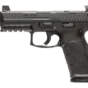 HK 81001223 VP9A1 X Tactical Full Size 9mm Luger 20+1 4.70" Black Threaded Barrel, Black Steel Serrated w/Optic Slide, Black Polymer Frame w/Picatinny Rail, Textured Grip