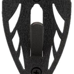 Durable black gun mounting bracket for secure firearm attachment.