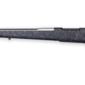 Rifle with scope and black stock, suitable for hunting and target shooting.