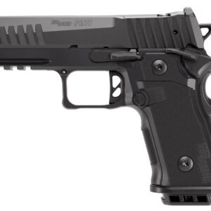 Black H&K P30L semi-automatic pistol with textured grip and tactical design.