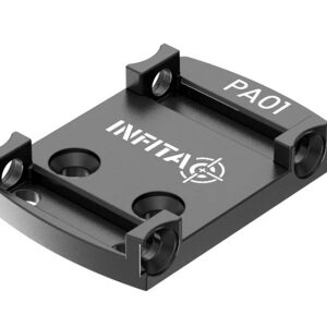 Precision firearm accessory mount with INFI TACT logo and PA01 label.