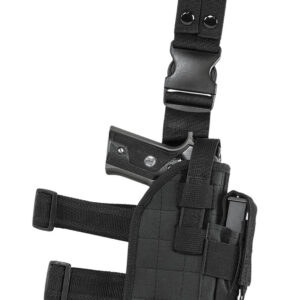 NcStar CVDLHOL2954B Drop Leg  Leg Black PVC Fabric Leg Fits Full Size Semi-Auto Fits Compact Semi-Auto Right Hand