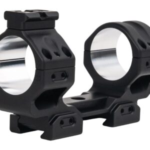Scope mount for rifles with quick-release feature.