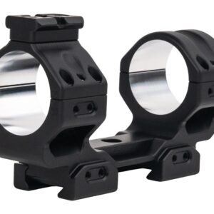 High-quality black scope ring with mounting base for precision shooting.