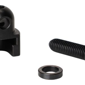 Close-up of firearm mounting hardware including screw, washer, and mounting bracket.