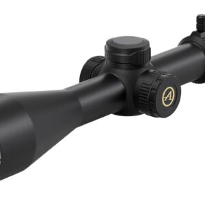 Rifle scope with adjustable zoom and reticle for accurate shooting.