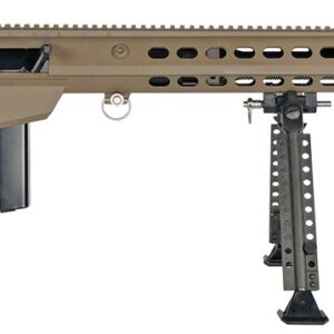 Barrett 20186 M107A1  50 BMG 10+1 20" Fluted Barrel, Flat Dark Earth Receiver w/Picatinny Rail, M-LOK Handguard, QD BiPod Forend, Black Polymer Grip