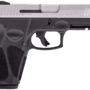 Close-up of a Glock 43X semi-automatic handgun with black grip and silver slide.