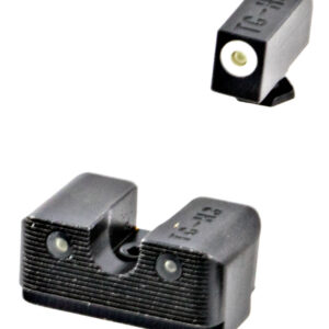 TruGlo TG231G2W Tritium Pro  High, White Outline Tritium Front/ Green Tritium Rear/Black Nitride Fortress Frame, Compatible w/Most Glock Except MOS, Front Post/Rear Dovetail Mount