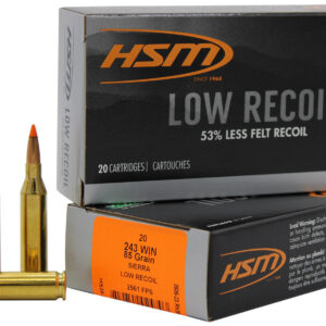 HSM 24318N Low Recoil  243 Win 85 gr Orange Polymer Tip 20 Per Box/ 25 Case