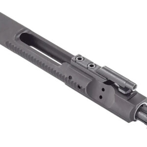 Suppressor for firearms with mounting rail and threaded barrel.