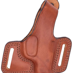 Bianchi 15190 Black Widow  OWB Size 14 Tan Leather Belt Slide Fits Glock 17 Fits Glock 19 Fits Glock 22 Right Hand