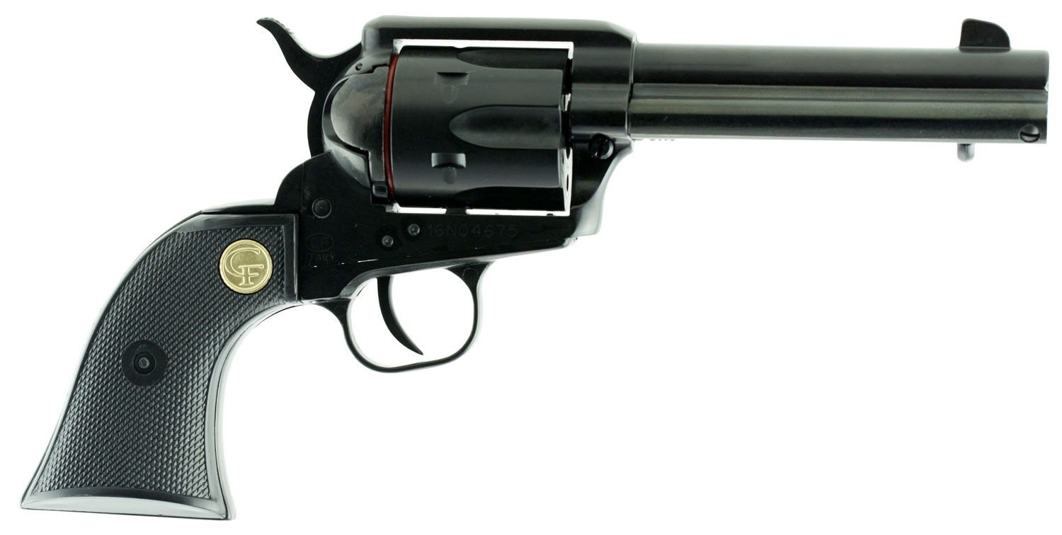 Chiappa Firearms CF340261 SAA 1873 Medium Frame 17 HMR 6 Shot, 4.75" Blued Steel Barrel, Blued Steel Frame, Blued Cylinder, Black Plastic Grip, Exposed Hammer