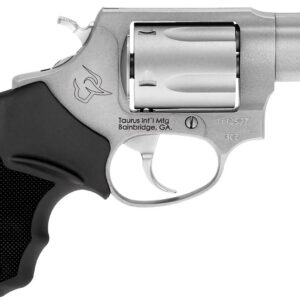 Taurus 2-605029 605  Small 357 Mag/38 Special +P 5 Shot 2" Matte Stainless Steel Barrel, Cylinder & Frame, Black Finger Grooved Rubber Grip, Transfer Bar Safety, Exposed Hammer
