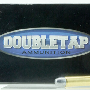DoubleTap Ammunition box with two bullets in front and label.