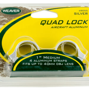 Quad Lock aircraft aluminum straps in silver, 1-inch medium size for firearm accessories.