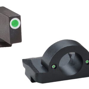 AmeriGlo GL125 Ghost Ring Sight Set for Glock  Green Tritium White Outline Front Sight-Green Tritium Rear Sight