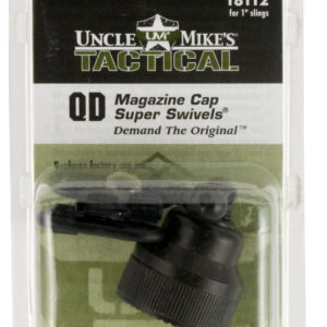 Uncle Mike's 18112 Mag Cap Swivel Set made of Steel with Blued Finish, 1" Loop Size & Quick Detach Style for Mossberg 590, 835 Includes Two Super Swivels