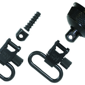 Uncle Mike's 18002 Mag Cap Swivel Set made of Steel with Blued Finish, 1" Loop Size & Quick Detach Style for 12 Gauge Remington 870 Express with Wood Stock Includes Two Super Swivels