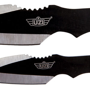 Uzi Accessories UZKTRW002 Throwing Knives  Fixed Spear Point Plain Black Stainless Steel Blade Black Stainless Steel Handle Includes