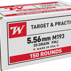 Winchester Ammo WM193150 USA M193 5.56x45mmNATO 55gr Full Metal Jacket 150 Per Box/4 Case *Value Pack
