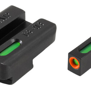 TruGlo TG13WA1PC TFX Pro  Black | Green Tritium & Fiber Optic Orange Outline Front Sight Green Tritium & Fiber Optic Rear Sight