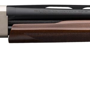 Firearm with wooden stock and long barrel, showcased at Pew Emporium.