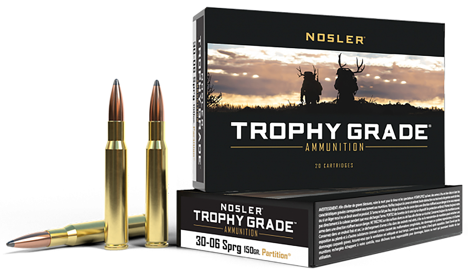 Nosler 60055 Trophy Grade 30-06Springfield 150gr Nosler Spitzer Partition 20 Per Box/10 Case