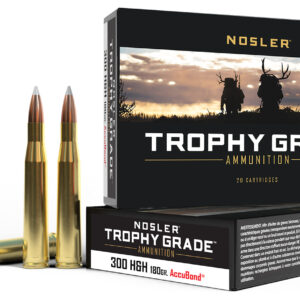 Nosler 60060 Trophy Grade  300H&HMag 180gr Nosler AccuBond 20 Per Box/10 Case