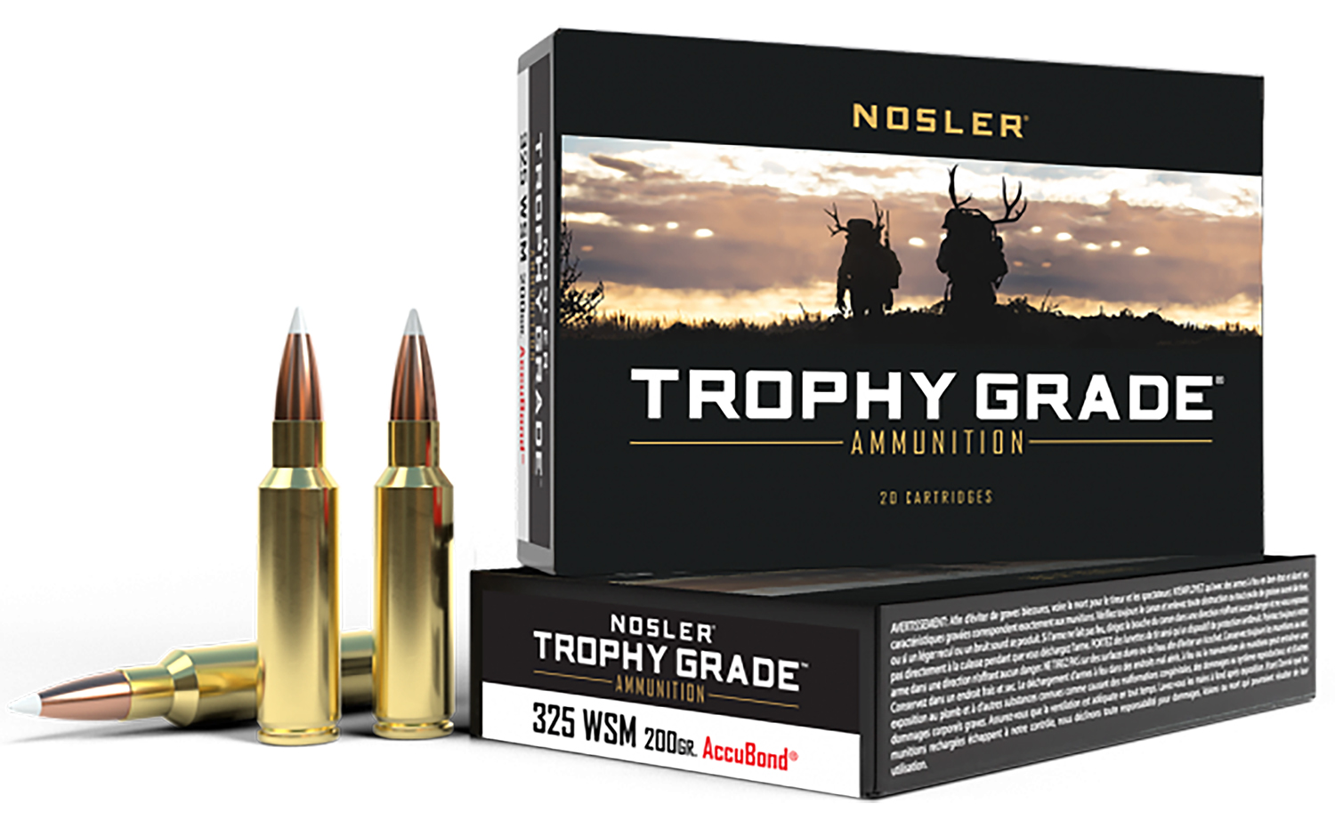 Nosler 60077 Trophy Grade 325WSM 200gr Nosler AccuBond 20 Per Box/10 Case