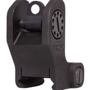 Troy Ind SSIGFRSROBT00 Rear Fixed BattleSight Round  Black Hardcoat Anodized for AR-15/AR-10
