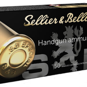 Sellier & Bellot 9mm handgun ammunition box with 50 rounds.