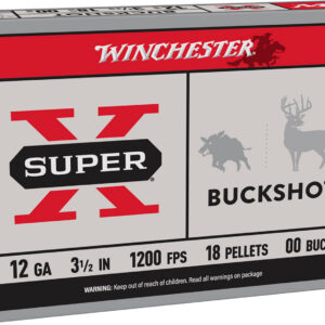 Winchester Super X buckshot box with deer and boar illustrations.
