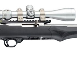 Rifle with scope for hunting and shooting sports.